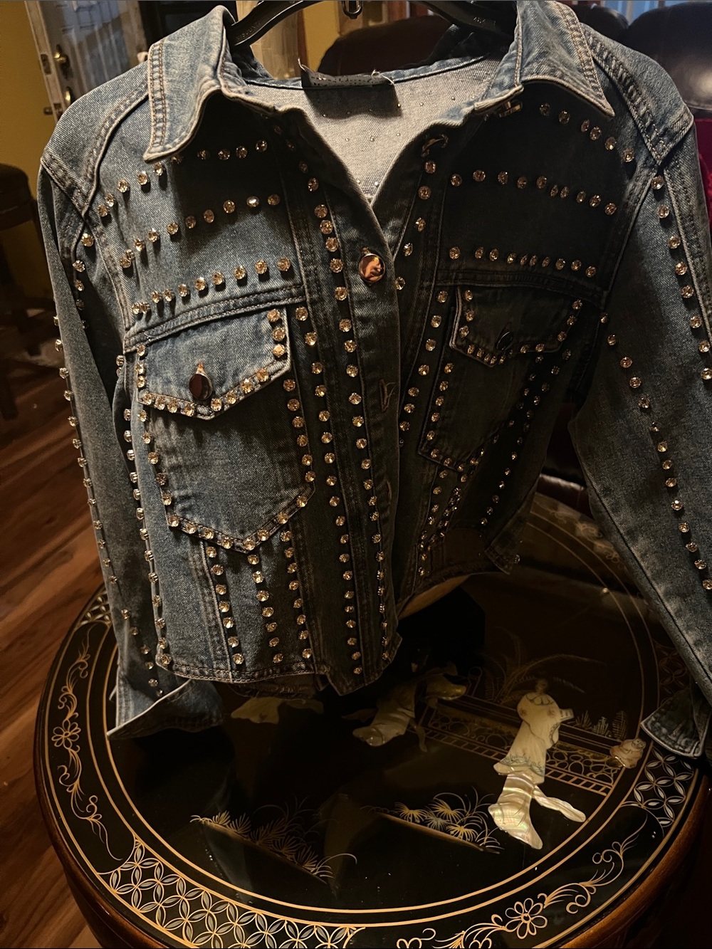 Frank Lyman Design Dark Blue Studded Denim Jacket